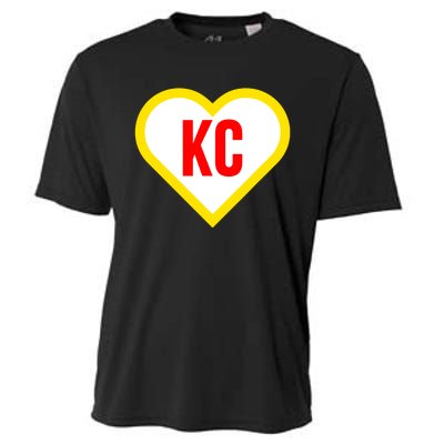 I Love Kansas City Kc Football Heart Cooling Performance Crew T-Shirt