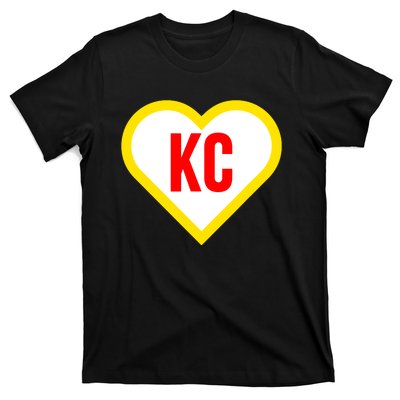 I Love Kansas City Kc Football Heart T-Shirt