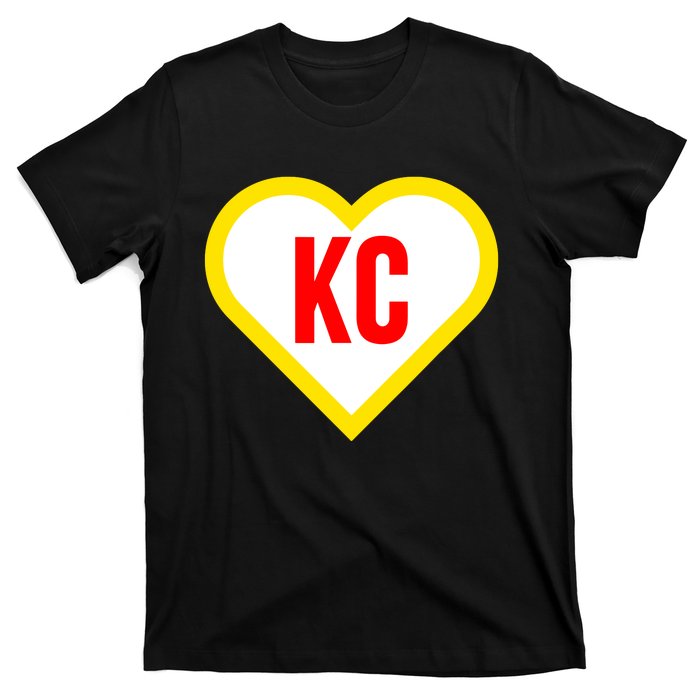 I Love Kansas City Kc Football Heart T-Shirt