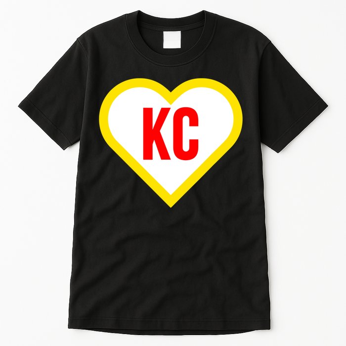 I Love Kansas City Kc Football Heart Tall T-Shirt