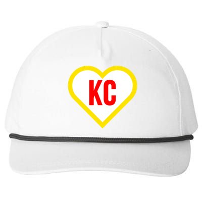 I Love Kansas City Kc Football Heart Snapback Five-Panel Rope Hat