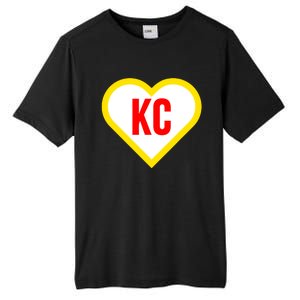 I Love Kansas City Kc Football Heart Tall Fusion ChromaSoft Performance T-Shirt