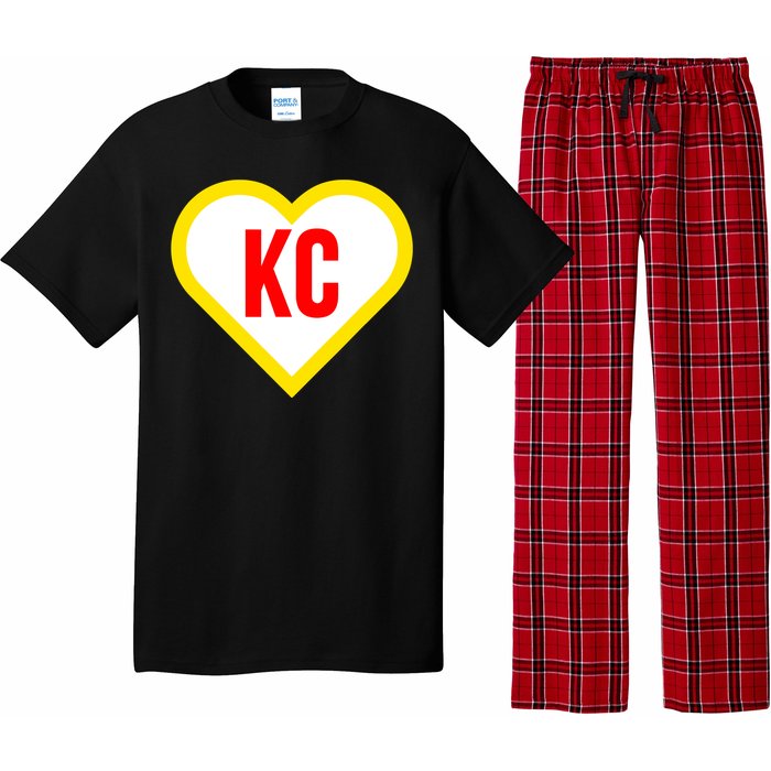 I Love Kansas City Kc Football Heart Pajama Set