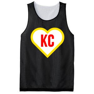 I Love Kansas City Kc Football Heart Mesh Reversible Basketball Jersey Tank