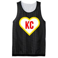 I Love Kansas City Kc Football Heart Mesh Reversible Basketball Jersey Tank