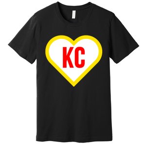 I Love Kansas City Kc Football Heart Premium T-Shirt