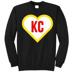 I Love Kansas City Kc Football Heart Tall Sweatshirt