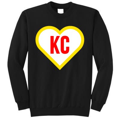 I Love Kansas City Kc Football Heart Tall Sweatshirt