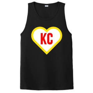 I Love Kansas City Kc Football Heart PosiCharge Competitor Tank