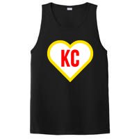 I Love Kansas City Kc Football Heart PosiCharge Competitor Tank