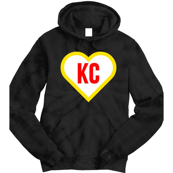 I Love Kansas City Kc Football Heart Tie Dye Hoodie