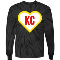 I Love Kansas City Kc Football Heart Tie-Dye Long Sleeve Shirt