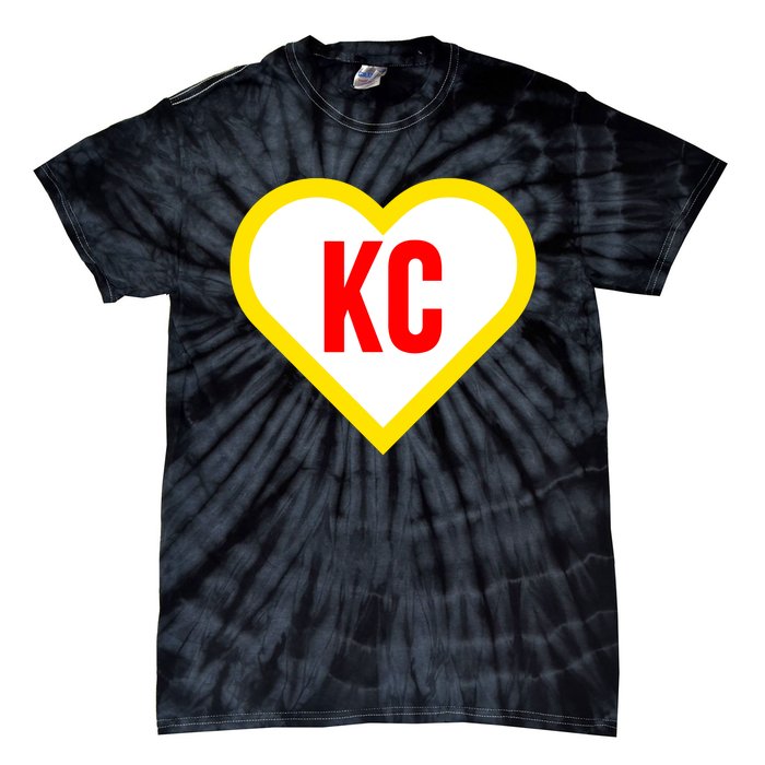 I Love Kansas City Kc Football Heart Tie-Dye T-Shirt