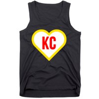 I Love Kansas City Kc Football Heart Tank Top