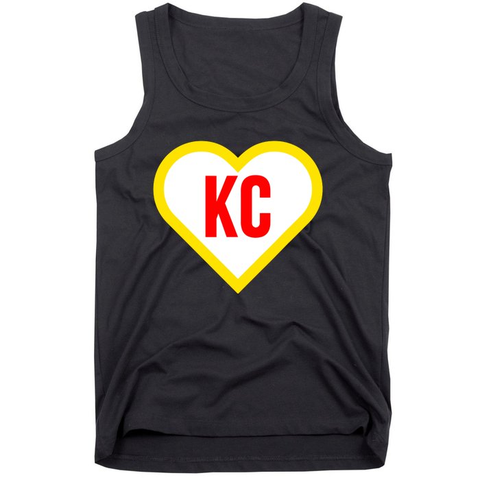 I Love Kansas City Kc Football Heart Tank Top