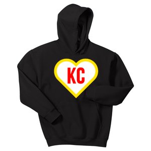 I Love Kansas City Kc Football Heart Kids Hoodie