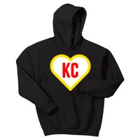 I Love Kansas City Kc Football Heart Kids Hoodie