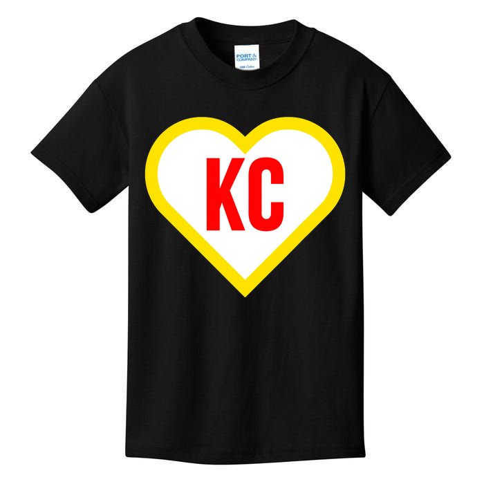 I Love Kansas City Kc Football Heart Kids T-Shirt