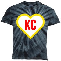 I Love Kansas City Kc Football Heart Kids Tie-Dye T-Shirt