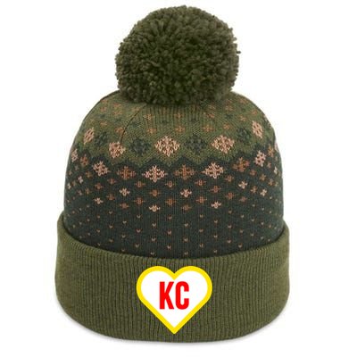 I Love Kansas City Kc Football Heart The Baniff Cuffed Pom Beanie