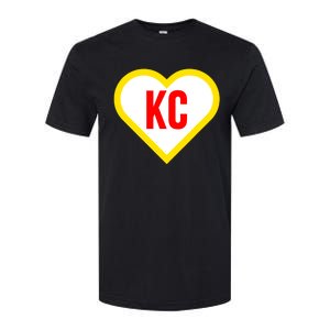 I Love Kansas City Kc Football Heart Softstyle CVC T-Shirt