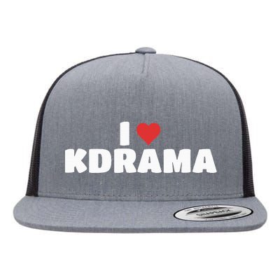 I Love Kdrama Flat Bill Trucker Hat