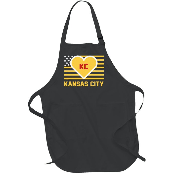 I Love Kansas City Kc Full-Length Apron With Pockets