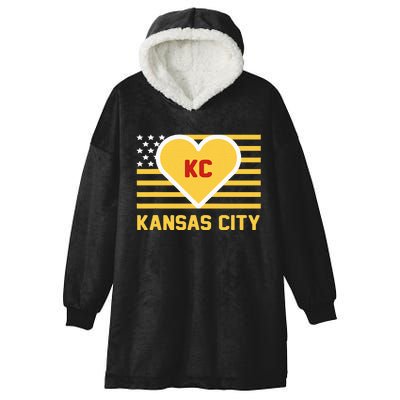 I Love Kansas City Kc Hooded Wearable Blanket