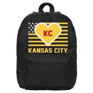 I Love Kansas City Kc 16 in Basic Backpack