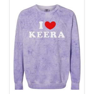 I Love Keera Heart Keera Design Colorblast Crewneck Sweatshirt