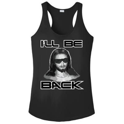 I'll Be Back Jesus Ladies PosiCharge Competitor Racerback Tank