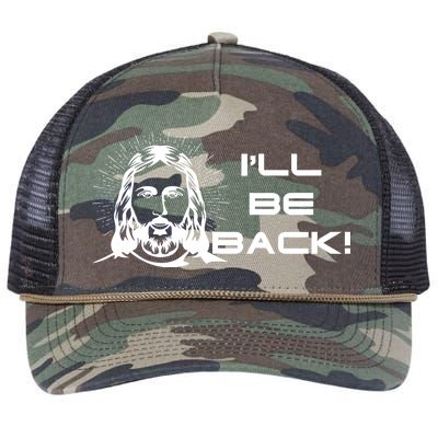 I'll Be Back Jesus Funny Retro Rope Trucker Hat Cap