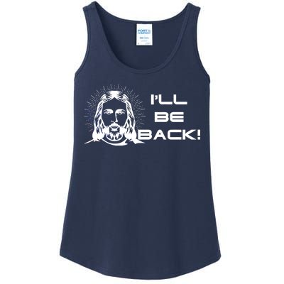 I'll Be Back Jesus Funny Ladies Essential Tank