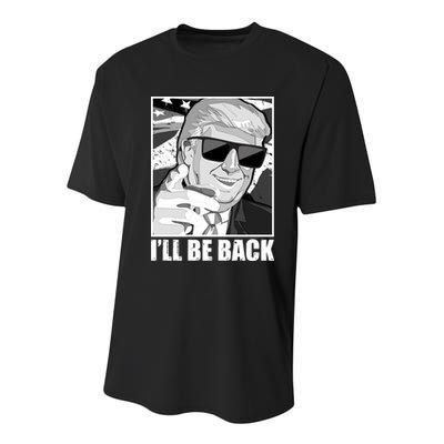 I'll Be Back Terminator Trump 2024 Election Youth Performance Sprint T-Shirt