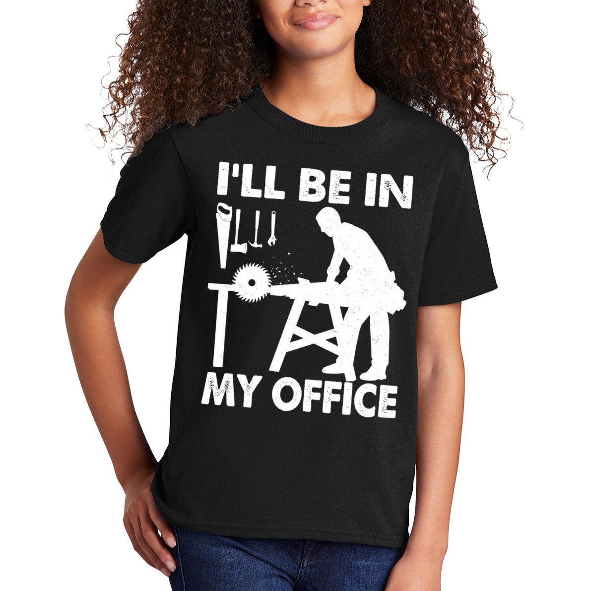 I'll Be In My Office Carpenter Woodworking  Kids T-Shirt