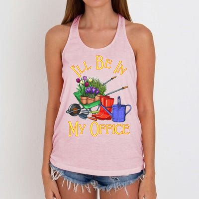 I'll Be In My Office Gardening Women's Knotted Racerback Tank