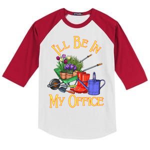 I'll Be In My Office Gardening Kids Colorblock Raglan Jersey