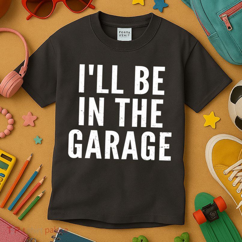 I'll Be In The Garage Car Mechanic Fan Kids T-Shirt