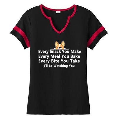 I'll Be Watching You Cute Dog Meme Ladies Halftime Notch Neck Tee