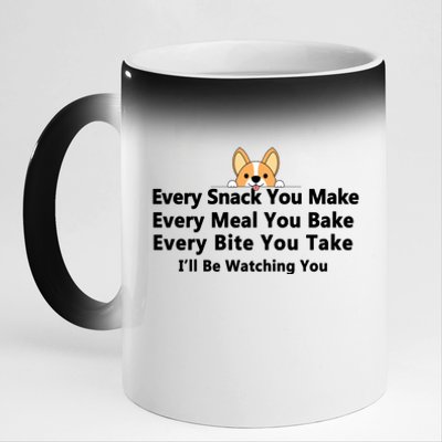 I'll Be Watching You Cute Dog Meme 11oz Black Color Changing Mug