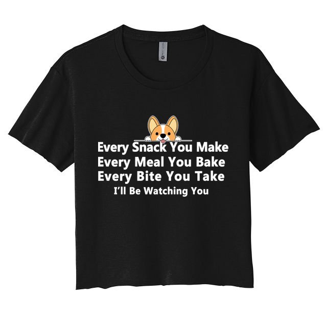 I'll Be Watching You Cute Dog Meme Crop Top