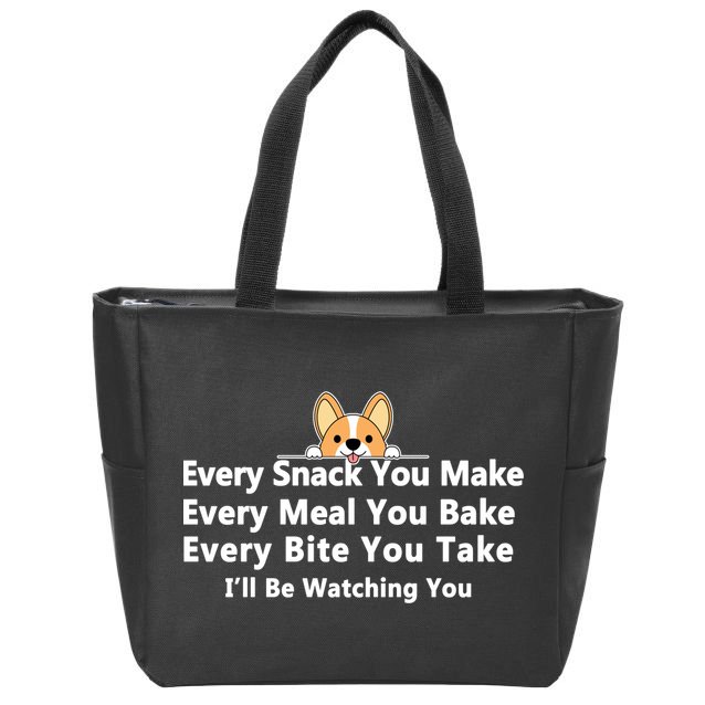 I'll Be Watching You Cute Dog Meme Zip Tote Bag