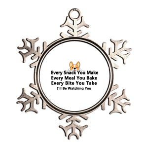 I'll Be Watching You Cute Dog Meme Metallic Star Ornament