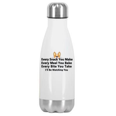 I'll Be Watching You Cute Dog Meme Stainless Steel Insulated Water Bottle