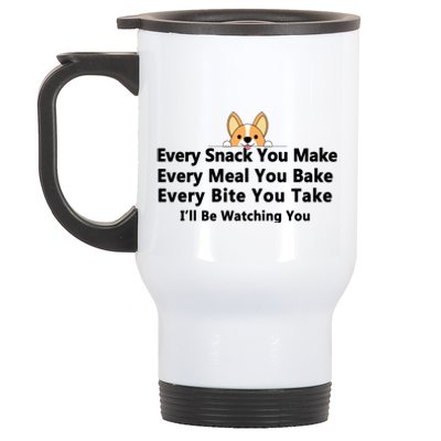 I'll Be Watching You Cute Dog Meme Stainless Steel Travel Mug