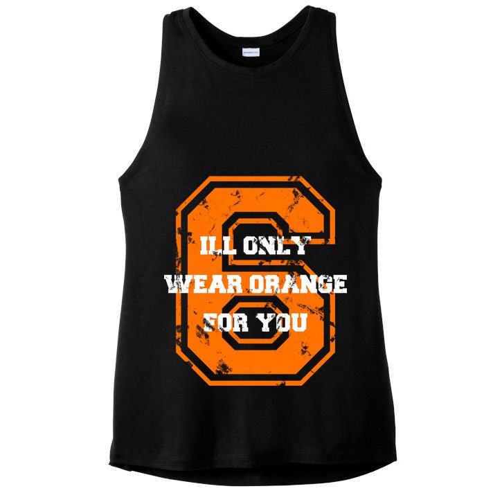 I'll Only Wear Orange For You Cleveland Football Ladies PosiCharge Tri-Blend Wicking Tank