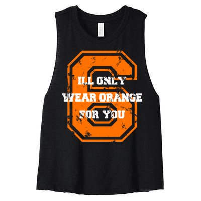 I'll Only Wear Orange For You Cleveland Football Women's Racerback Cropped Tank