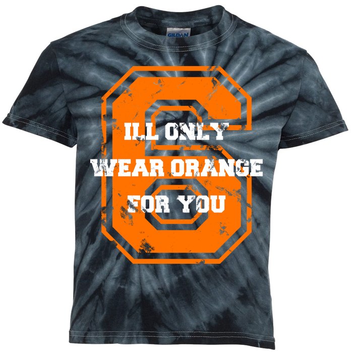 I'll Only Wear Orange For You Cleveland Football Kids Tie-Dye T-Shirt