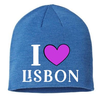 I Love Lisbon Portugal Proud Portugal Citizen Vacation Gift Sustainable Beanie