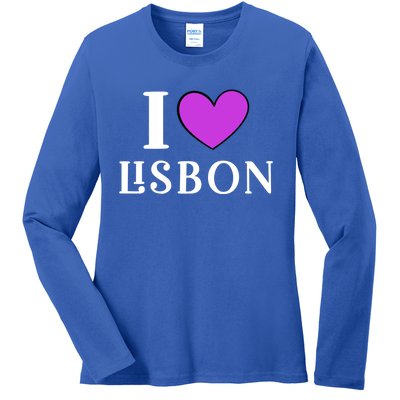 I Love Lisbon Portugal Proud Portugal Citizen Vacation Gift Ladies Long Sleeve Shirt